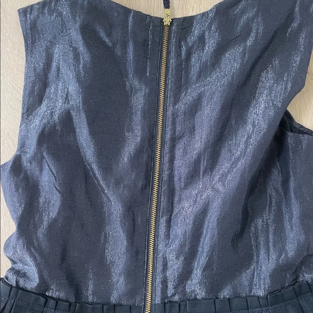 NWT J.Crew Crewcuts Metallic and Tulle Navy Party Dress - Picture 6 of 7